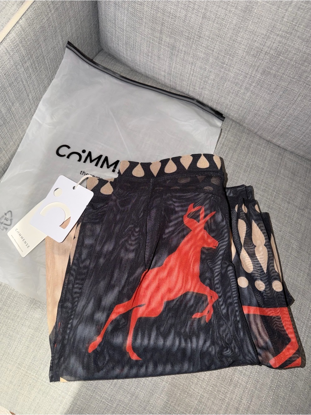 Commense Sheer Wide-Leg Coverup Pants in Black, Gold and Red - Picture 5 of 5